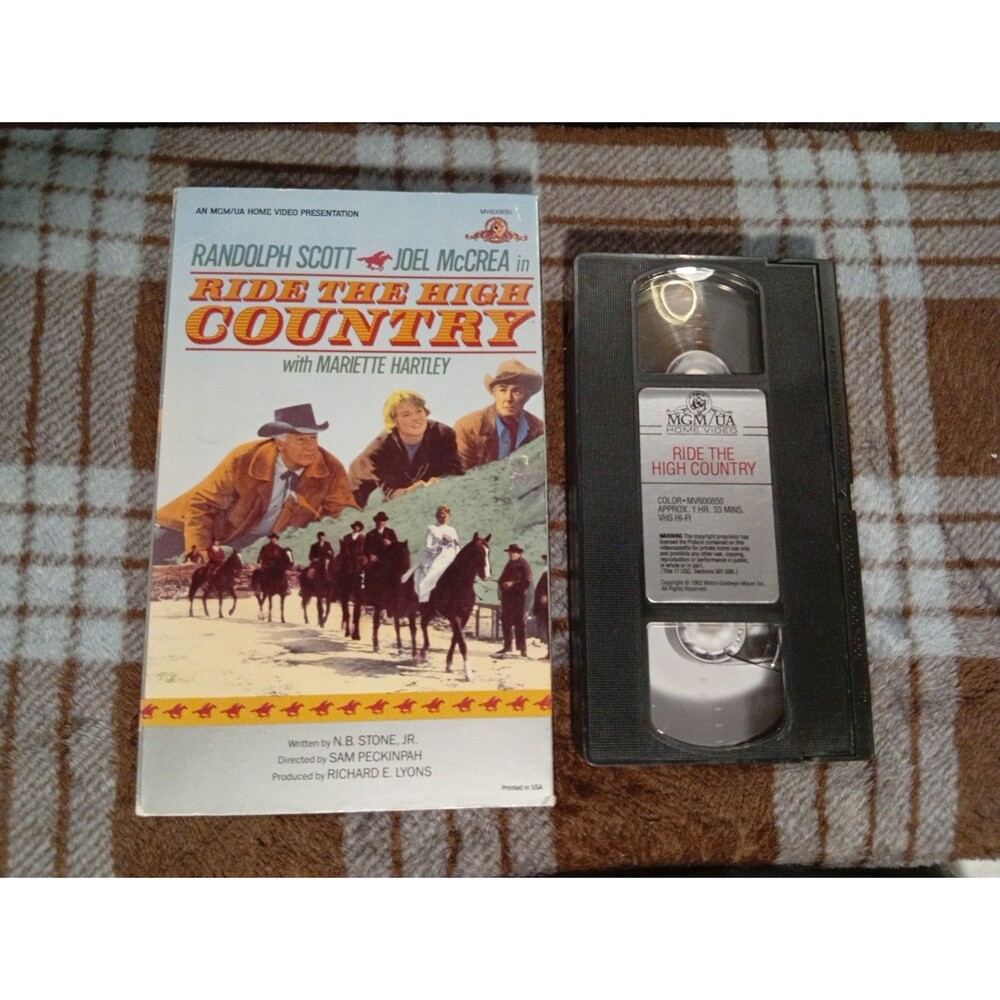 Ride The High Country - Randolph Scott (1986 PG) VHS Tape - MGM/UA Big Box